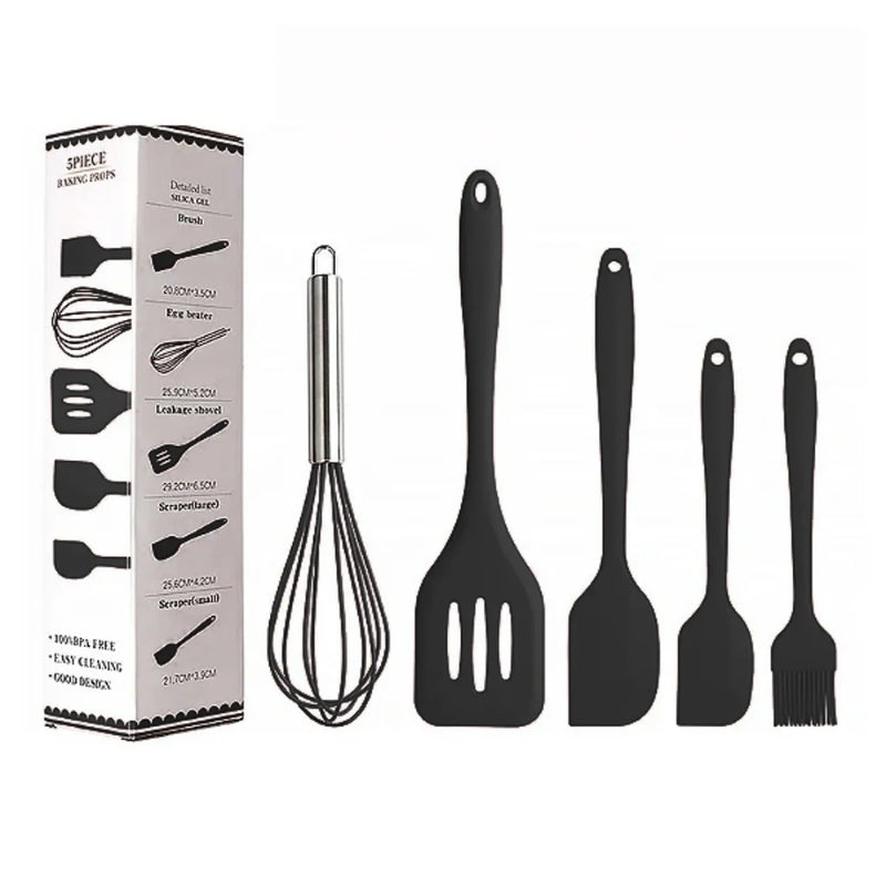Kit 5 Utensílios de Cozinha – Cores Sortidas, Design Moderno e Resistente
