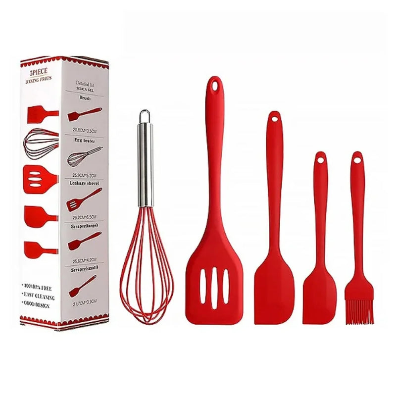 Kit 5 Utensílios de Cozinha – Cores Sortidas, Design Moderno e Resistente