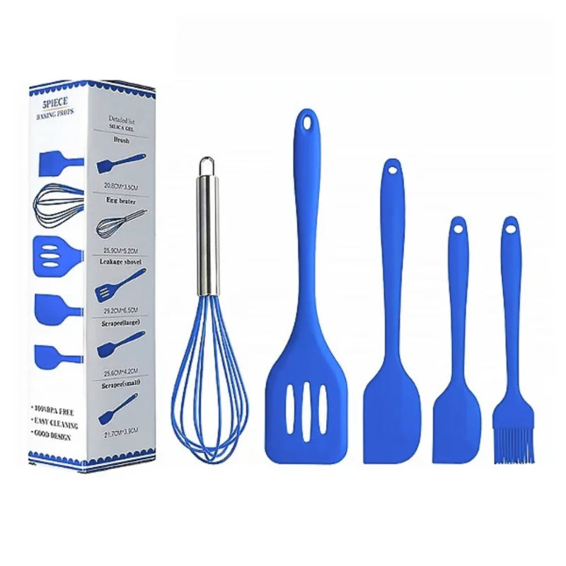 Kit 5 Utensílios de Cozinha – Cores Sortidas, Design Moderno e Resistente