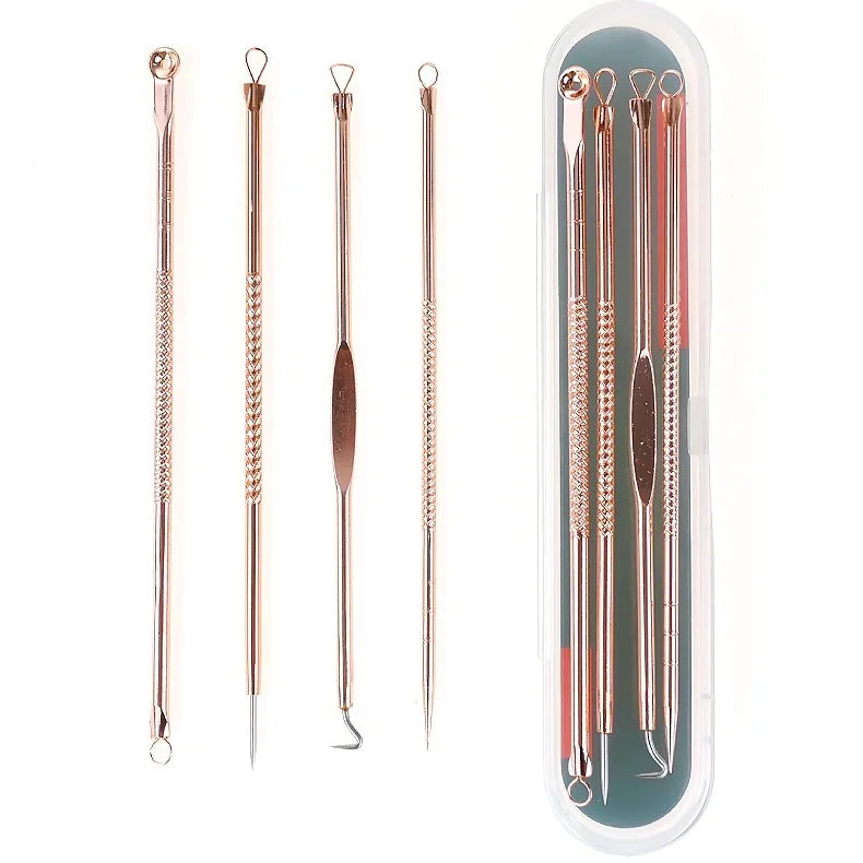 Kit 4 Peças Removedor de Cravos e Espinhas em Aço Inox