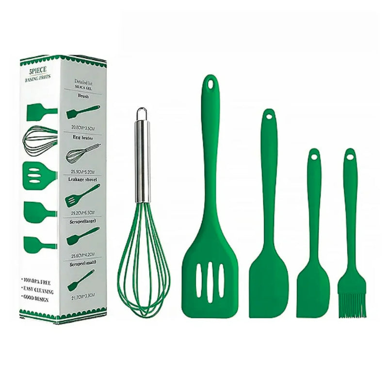 Kit 5 Utensílios de Cozinha – Cores Sortidas, Design Moderno e Resistente