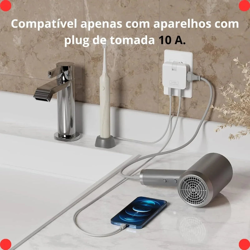 Adaptador de Tomada com 2 Portas USB