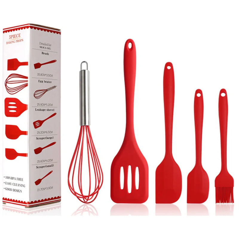 Kit 5 Utensílios de Cozinha – Cores Sortidas, Design Moderno e Resistente