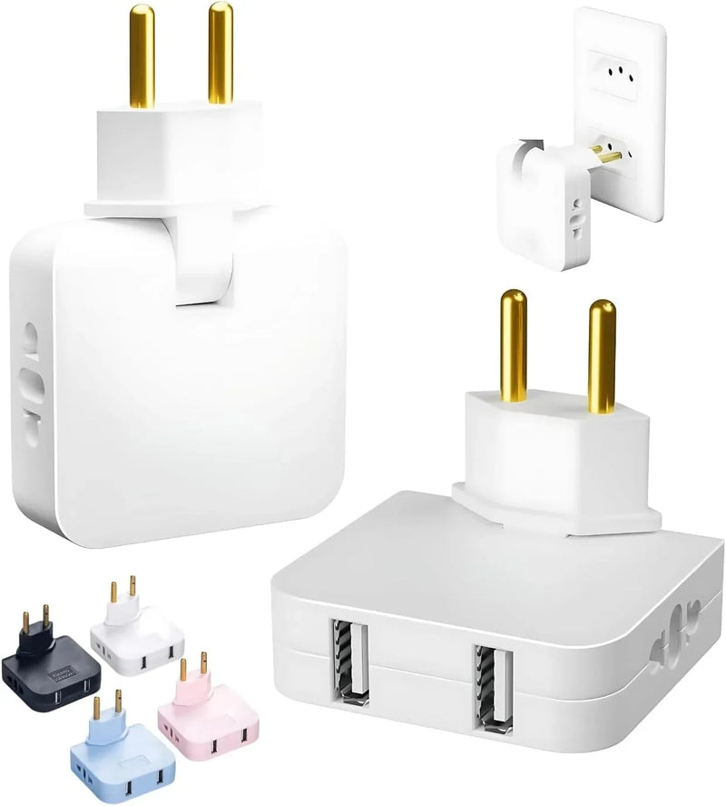 Adaptador de Tomada com 2 Portas USB