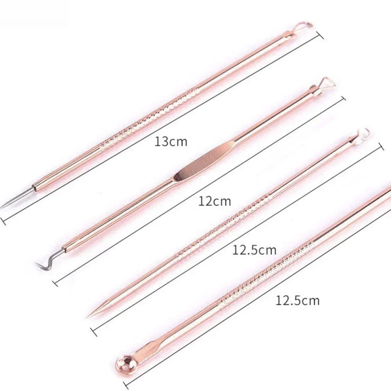 Kit 4 Peças Removedor de Cravos e Espinhas em Aço Inox
