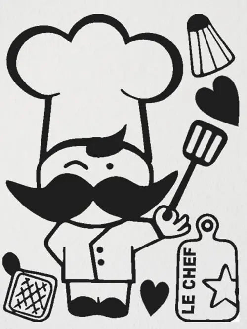 Adesivo Decorativo Chef – Para Cozinha, Restaurante e Cafeteria