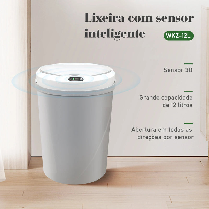 Lixeira Automática Inteligente com Sensor Infravermelho – 12 Litros