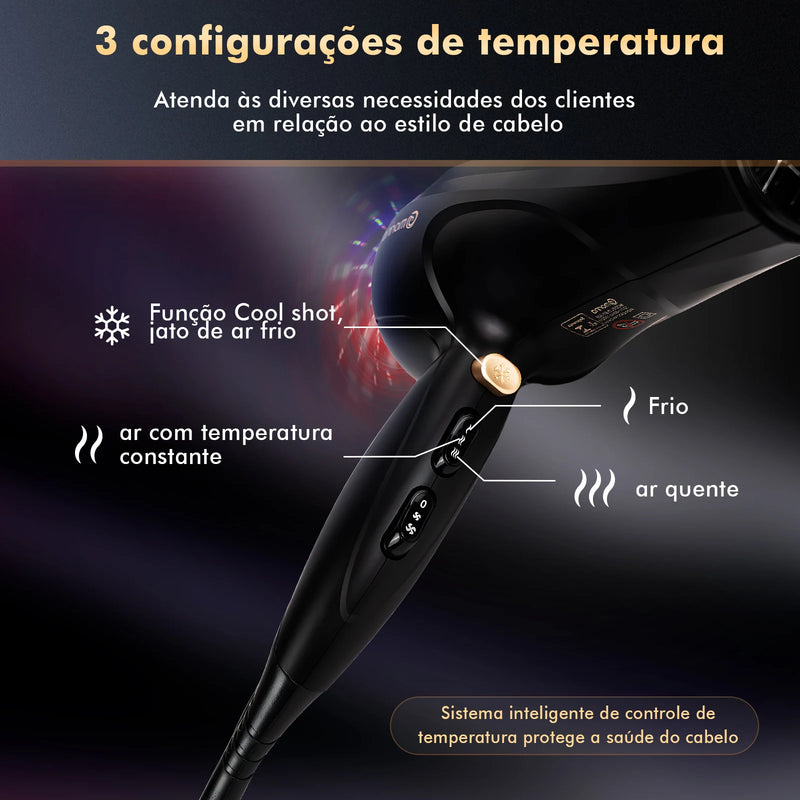 Hair dryer, hair dryer, 110 Hair Dryer V-127V 1900W Black/Golden, electric hair dryer