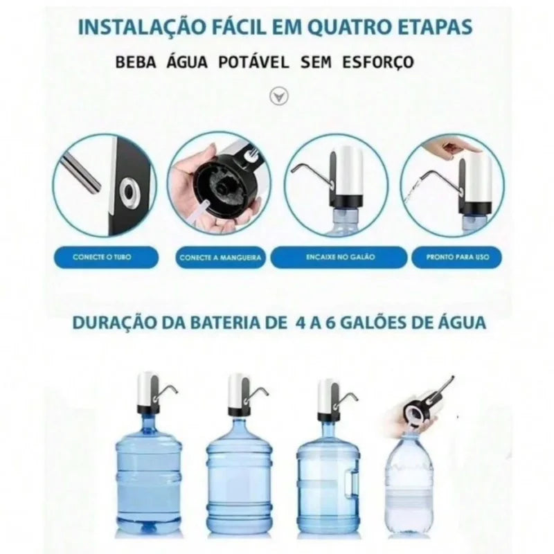 Bomba de Água Elétrica USB – Dispensador Automático Portátil para Camping