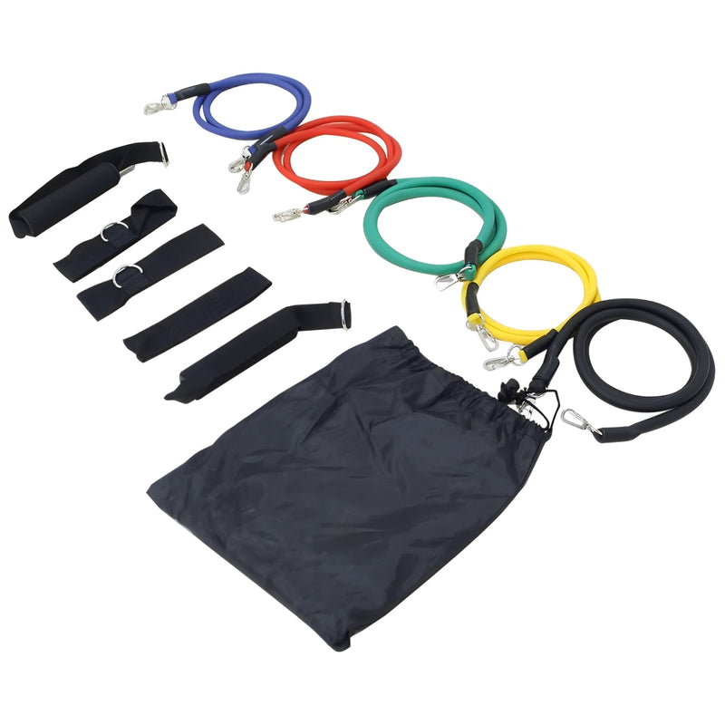 Kit PowerFit com 11 Elásticos de Resistência – Treino Completo em Casa ou na Academia