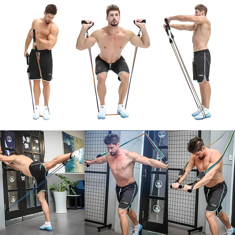 Kit PowerFit com 11 Elásticos de Resistência – Treino Completo em Casa ou na Academia